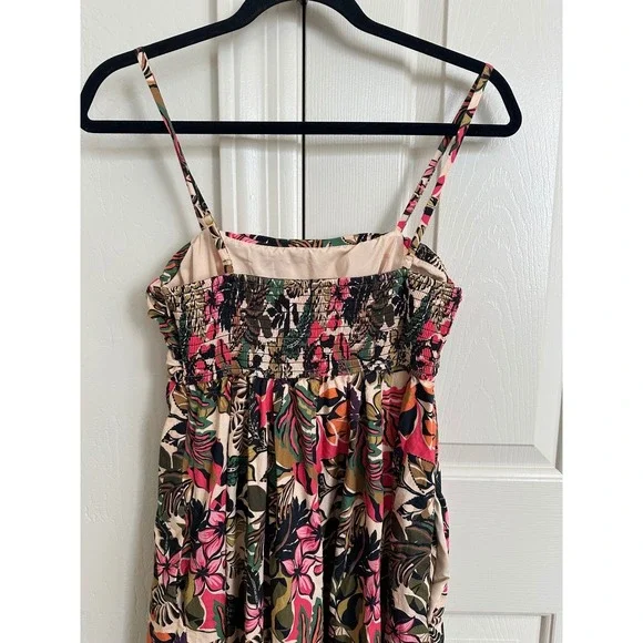 Hutch for Anthropologie Smocked Wide-Leg Jumpsuit Tropical‎ Floral Whimsygoth S - Picture 7 of 14